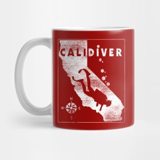 Vintage California Scuba Dive CaliDiver Dive Flag Scuba Diver Mug